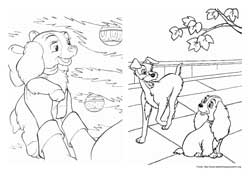 A Dama e o Vagabumdo desenho para colorir 11 e 12