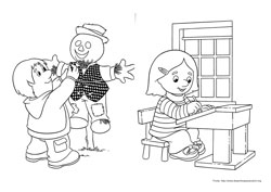 Carteiro Paulo desenho para colorir 01 e 02