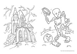 Dia das Bruxas desenho para colorir 09 e 10