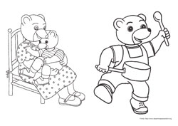 O Ursinho Moreno desenho para colorir 01 e 02