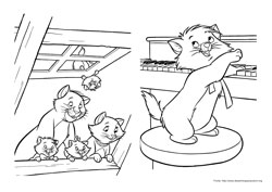 Os Aristogatos desenho para colorir 01 e 02