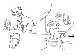Os Aristogatos desenho para colorir 03 e 04
