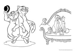 Os Aristogatos desenho para colorir 05 e 06