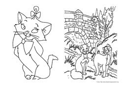 Os Aristogatos desenho para colorir 08 e 09
