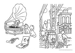Os Aristogatos desenho para colorir 10 e 11
