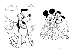 Pluto desenho para colorir 06 e 07