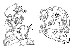 Procurando Nemo desenho para colorir 01 e 02