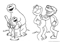 Rua Sésamo desenho para colorir 03 e 04